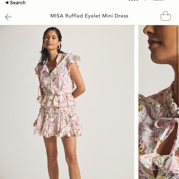 MISA Ruffle Eyelet Mini Dress - Picture 2 of 4